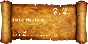 Held Mariann névjegykártya
