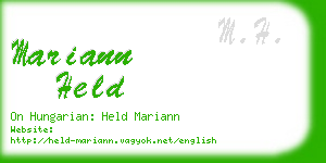 mariann held business card